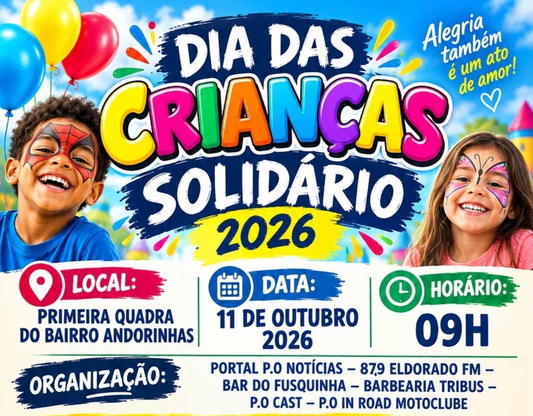 Dia das Crianças Solidário terá brinquedos, brincadeiras e atrações gratuitas em Presidente Olegário
